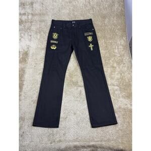 Military Army Patch Black Jeans Men’s 34x32 100% Cotton A458